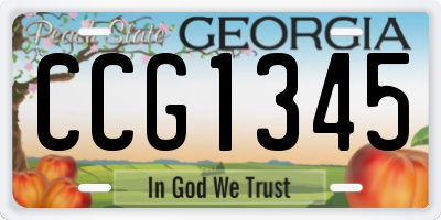 GA license plate CCG1345