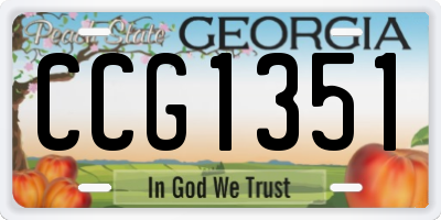 GA license plate CCG1351