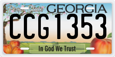 GA license plate CCG1353