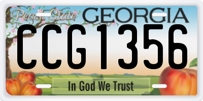 GA license plate CCG1356