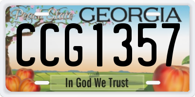 GA license plate CCG1357