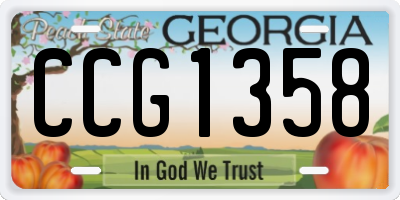 GA license plate CCG1358