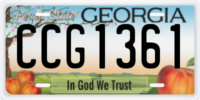 GA license plate CCG1361