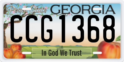 GA license plate CCG1368