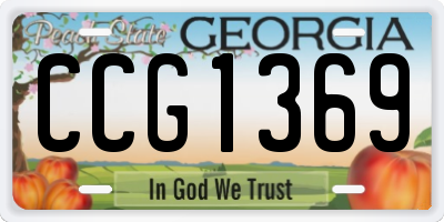 GA license plate CCG1369