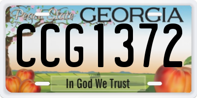 GA license plate CCG1372
