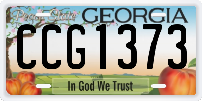 GA license plate CCG1373