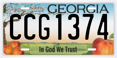 GA license plate CCG1374