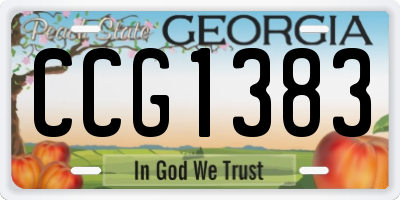 GA license plate CCG1383