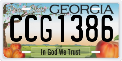 GA license plate CCG1386