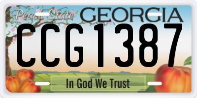 GA license plate CCG1387