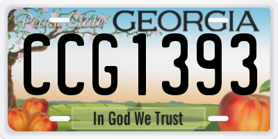 GA license plate CCG1393