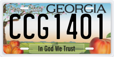 GA license plate CCG1401