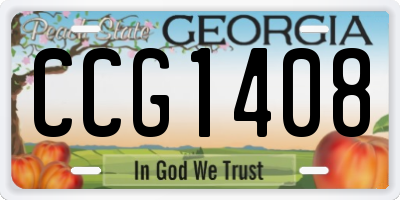GA license plate CCG1408