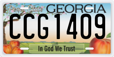 GA license plate CCG1409