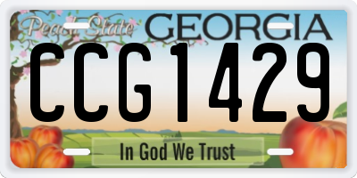GA license plate CCG1429