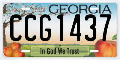GA license plate CCG1437