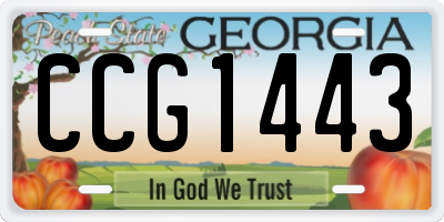 GA license plate CCG1443
