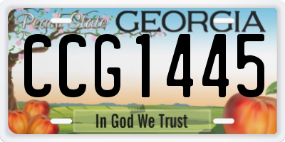 GA license plate CCG1445