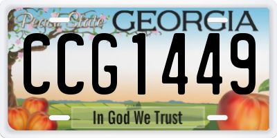 GA license plate CCG1449