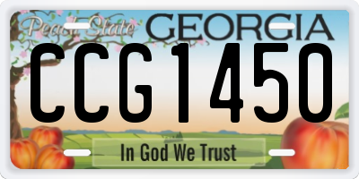 GA license plate CCG1450