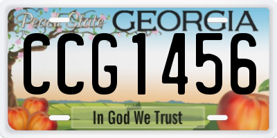 GA license plate CCG1456