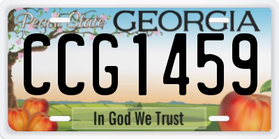 GA license plate CCG1459