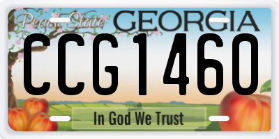 GA license plate CCG1460