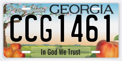 GA license plate CCG1461