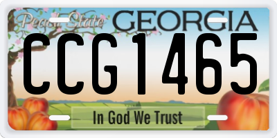 GA license plate CCG1465