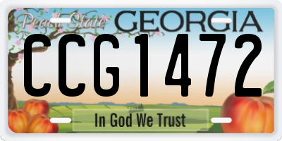 GA license plate CCG1472