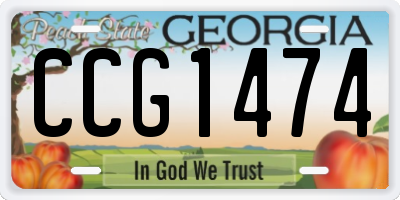 GA license plate CCG1474