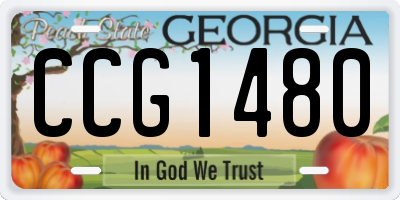 GA license plate CCG1480