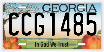 GA license plate CCG1485