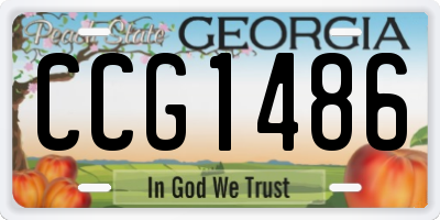 GA license plate CCG1486
