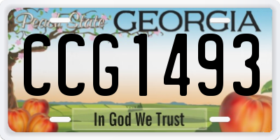 GA license plate CCG1493