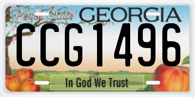 GA license plate CCG1496