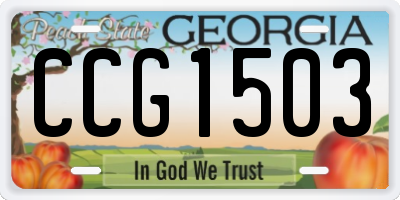 GA license plate CCG1503