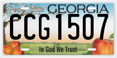 GA license plate CCG1507