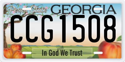 GA license plate CCG1508