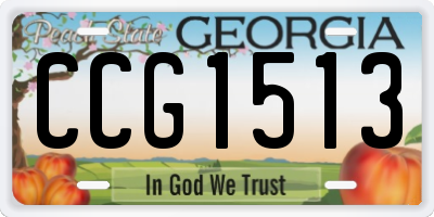 GA license plate CCG1513