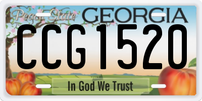 GA license plate CCG1520