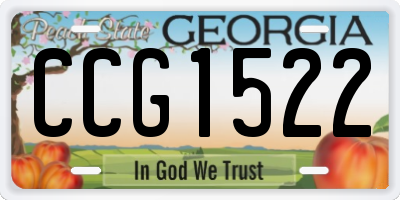 GA license plate CCG1522