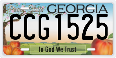 GA license plate CCG1525