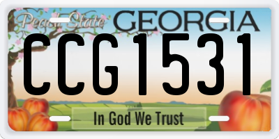 GA license plate CCG1531