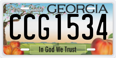 GA license plate CCG1534
