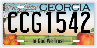 GA license plate CCG1542