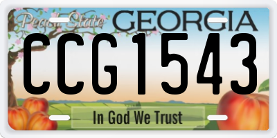 GA license plate CCG1543