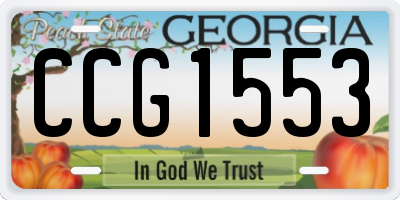 GA license plate CCG1553