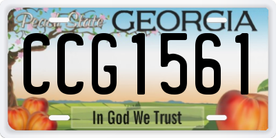 GA license plate CCG1561